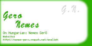 gero nemes business card