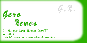 gero nemes business card